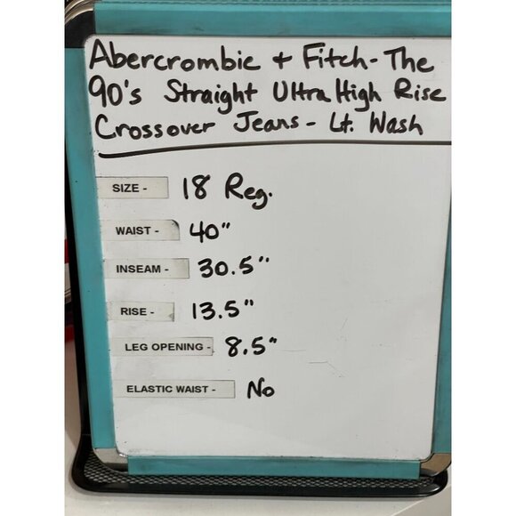 Abercrombie & Fitch 90s Straight Ultra High Rise Jeans Sz18R Crossover waist NWT - Picture 9 of 9